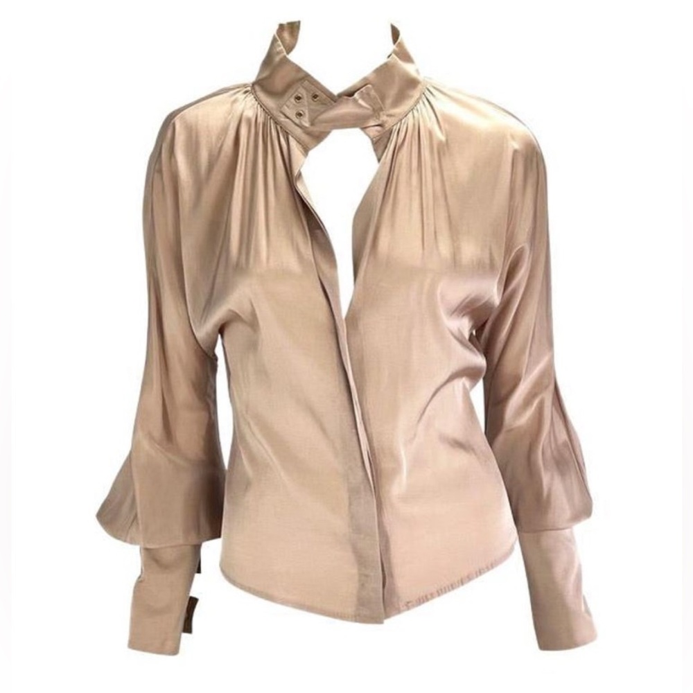 F/W 2003 Tom Ford for Gucci Women's Silk Strap Button Down Blouse
